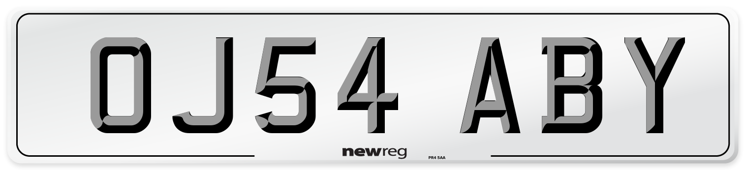 OJ54 ABY Number Plate from New Reg